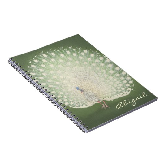 ヴィンテージのパーソナライズな日本のなファインアート|の孔雀 ノートブック (右側)