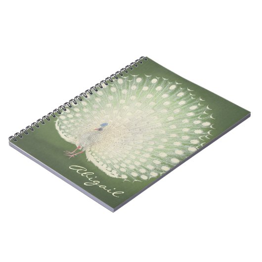 ヴィンテージのパーソナライズな日本のなファインアート|の孔雀 ノートブック (左側)