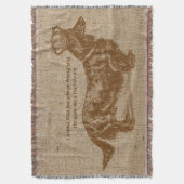 ヴィンテージのパーソナライズな長い髪のダックスフント犬 スローブランケット (正面縦)