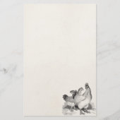 ヴィンテージのパーソナライズな鶏のオンドリのコシャンの鳥 便箋 (正面)