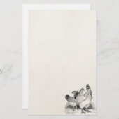 ヴィンテージのパーソナライズな鶏のオンドリのコシャンの鳥 便箋 (正面/裏面)