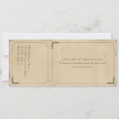 ヴィンテージのパーチメントチケット ウェディング招待状と出欠確認カード 招待状 (裏面)