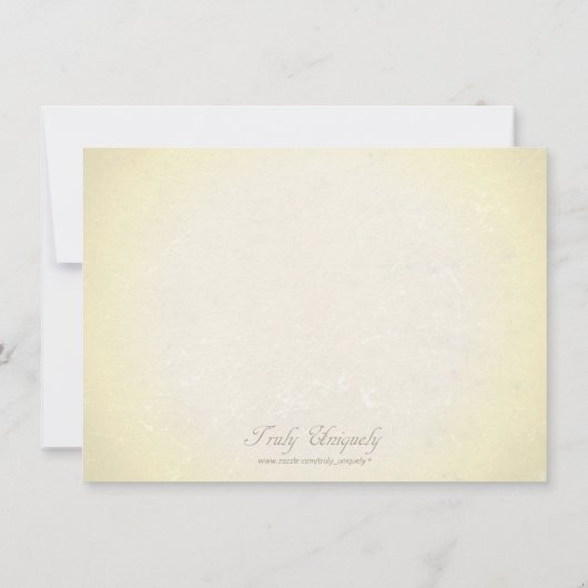 ヴィンテージのパーチメント紙風のデザインで「Save the Date」 セーブザデート (裏面)