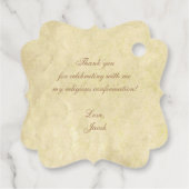 ヴィンテージのパーチメント茶色クロス＆クレスト フェイバータグ (裏面)