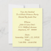 ヴィンテージのパーティの招待状のトンボによっては~の妖精が飛びます 招待状 (裏面)