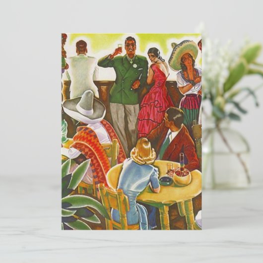 ヴィンテージのパーティーのおもしろいのフェスタのメキシコの空白のな招待状 招待状 (スタンド正面)