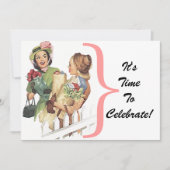 ヴィンテージのパーティーの友人お祝いの招待状 招待状 (正面)