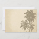 ヴィンテージのパームツリー タイポグラフィック ウェディング招待状 招待状 (裏面)