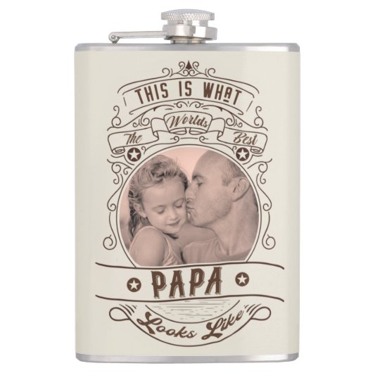 ヴィンテージのパ最高のパ引用文写真 フラスク (正面)