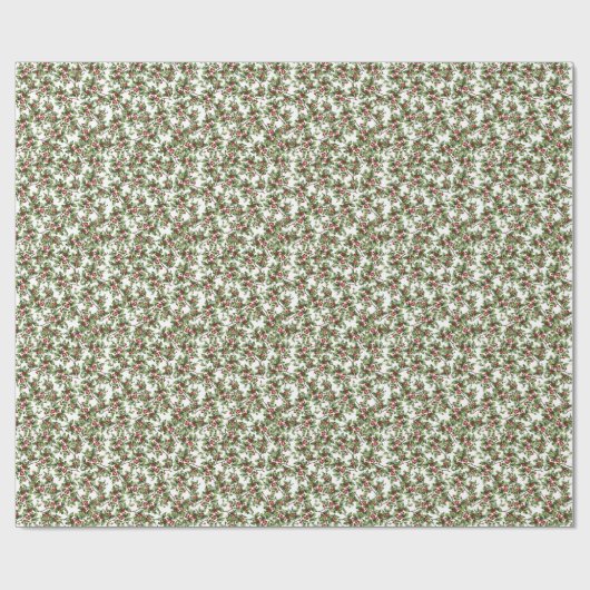 ヴィンテージのヒイラギのクリスマスのクリスマスのプレゼントの覆い ラッピングペーパー (フラット)