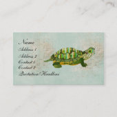 ヴィンテージのヒスイのカメの名刺かラベル 名刺 (正面)