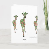 ヴィンテージのヒスイの赤面のキリンのクリスマスカード シーズンカード (裏面)