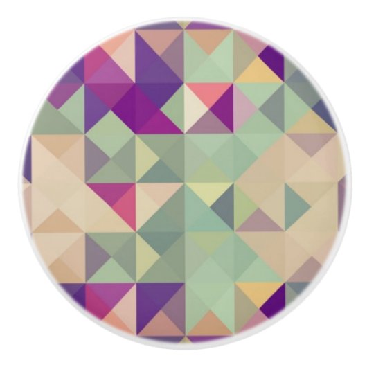 ヴィンテージのヒップスターの幾何学的なパターン セラミックノブ (正面)