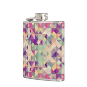 ヴィンテージのヒップスターの幾何学的なパターン フラスク (左)