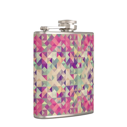 ヴィンテージのヒップスターの幾何学的なパターン フラスク (右)