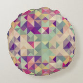ヴィンテージのヒップスターの幾何学的なパターン ラウンドクッション (裏面)