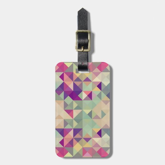 ヴィンテージのヒップスターの幾何学的なパターン ラゲッジタグ (正面縦)
