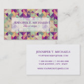 ヴィンテージのヒップスターの幾何学的なパターン 名刺 (正面/裏面)