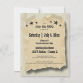 ヴィンテージのヒップスターの7月4日のお祝いの招待 招待状 (裏面)