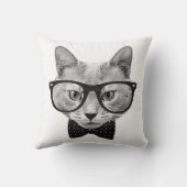 ヴィンテージのヒップスター猫 クッション (裏面)
