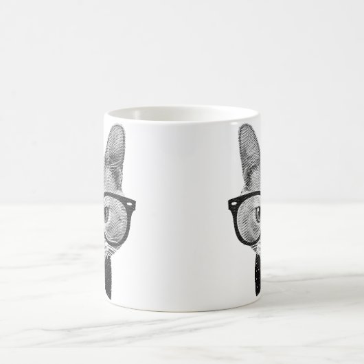 ヴィンテージのヒップスター猫 コーヒーマグカップ (中央)