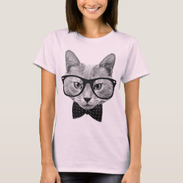 ヴィンテージのヒップスター猫 Tシャツ