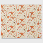 ヴィンテージのヒトデのイラストレーション ラッピングペーパー (フラット)
