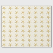 ヴィンテージのヒトデのスケッチのアイボリー ラッピングペーパー (フラット)