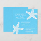 ヴィンテージのヒトデのビーチ結婚式の招待状 招待状 (正面/裏面)