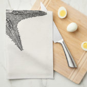 ヴィンテージのヒトデの旧式な星の魚のテンプレート キッチンタオル (四つ折り)