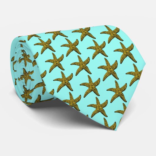 ヴィンテージのヒトデの絵 ネクタイ (ロール)