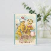 ヴィンテージのヒナのイースターのファインリー ポストカード (スタンド正面)