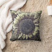 ヴィンテージのヒマワリのアートワーク#3 -枕 クッション (ブランケット)