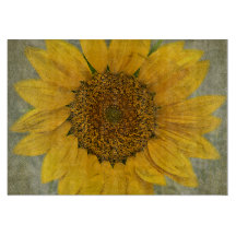 ヴィンテージのヒマワリのガラスまな板