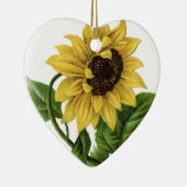ヴィンテージのヒマワリのスケッチ セラミックオーナメント (右)