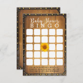 ヴィンテージのヒマワリの国のベビーシャワーのビンゴのゲーム 招待状 (正面/裏面)