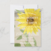 ヴィンテージのヒマワリの織り目加工の結婚式の招待状 招待状 (正面)