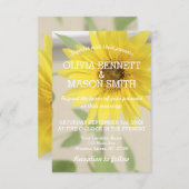 ヴィンテージのヒマワリの織り目加工の結婚式の招待状 招待状 (正面/裏面)