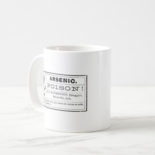 ヴィンテージのヒ素の毒ラベル コーヒーマグカップ (正面左)