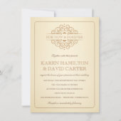 ヴィンテージのビクトリアンでフォーマルな結婚式招待状 招待状 (正面)