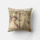ヴィンテージのビクトリアンでフランスのな女性の装飾用クッション クッション (裏面)