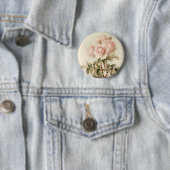 ヴィンテージのビクトリアンでロマンチックなバラ 缶バッジ (インサイチュ)