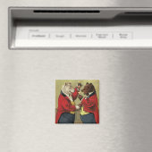 ヴィンテージのビクトリアンで幸せで、陽気な、踊るくま マグネット (インサイチュ (食洗機))