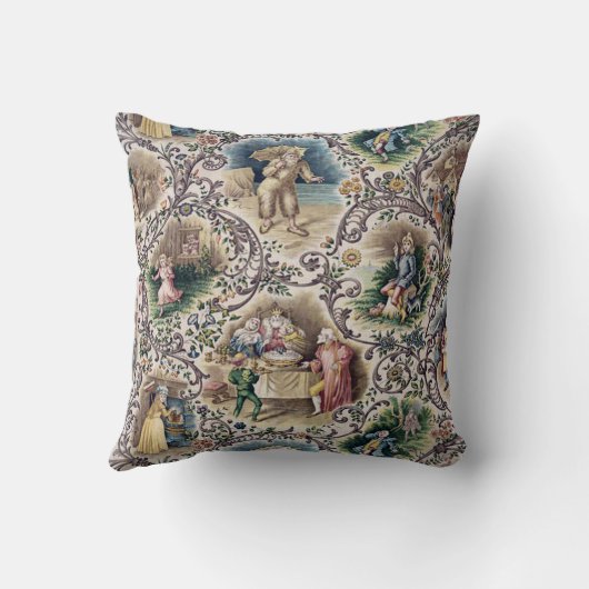ヴィンテージのビクトリアンなおとぎ話の枕投球 クッション (裏面)