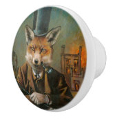 ヴィンテージのビクトリアンなキツネの陶磁器のノブ セラミックノブ (右)