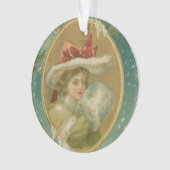 ヴィンテージのビクトリアンなクリスマスの女性 オーナメント (正面)
