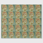 ヴィンテージのビクトリアンなクリスマスの女性 ラッピングペーパー (フラット)