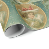 ヴィンテージのビクトリアンなクリスマスの女性 ラッピングペーパー (ロールコーナー)