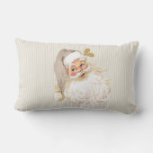 ヴィンテージのビクトリアンなサンタクロースの中立暗灰色及び金ゴールド ランバークッション (裏面)