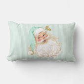 ヴィンテージのビクトリアンなサンタクロースの中立真新しい緑 ランバークッション (正面)